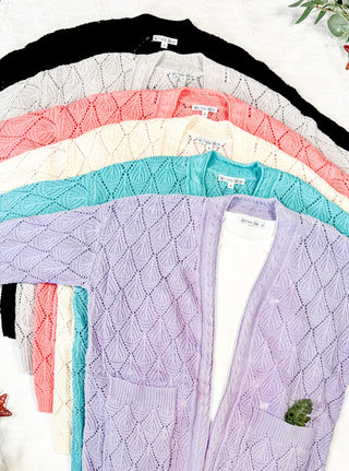 Open Knit Cardigan - Black