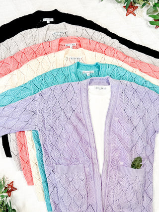 Open Knit Cardigan - Neutral