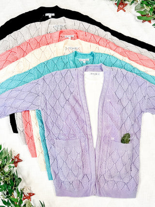 Open Knit Cardigan - Neutral