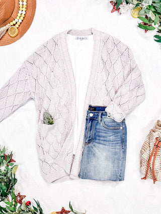 Open Knit Cardigan - Neutral