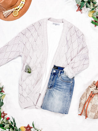Open Knit Cardigan - Neutral