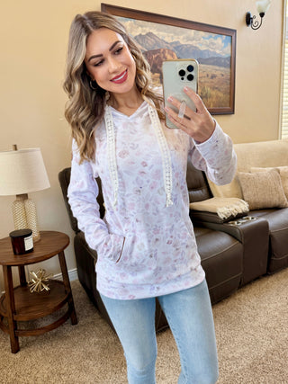Hailey Pullover Hoodie - Blush Floral