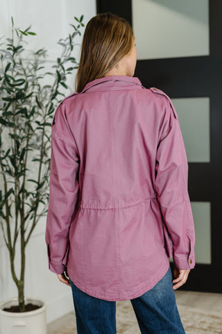 Puddle Jumper Full Front Zip Up Jacket in Mauve