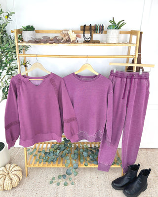 Vintage Wash Pullover - Purple