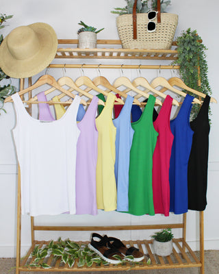 Rachel Ribbed Tank - Royal Blue