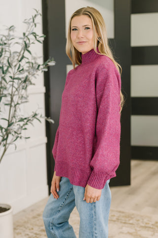 Right to the Core High Neck Pullover in Light Plum