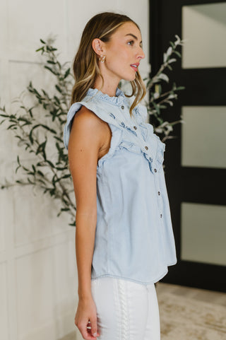 PREORDER: Ruffle Detailed Flutter Sleeve Top