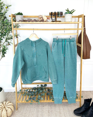 Vintage Wash Joggers - Teal