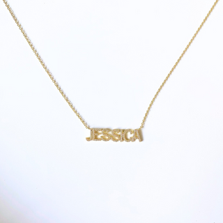 Custom Haven Crystal Nameplate Necklace - Water Resistant