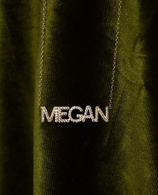 Custom Haven Crystal Nameplate Necklace - Water Resistant