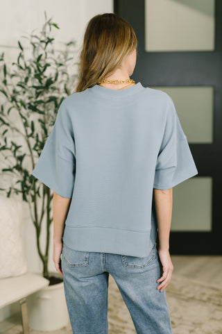 Sense of Clarity Boxy Top in Blue Grey