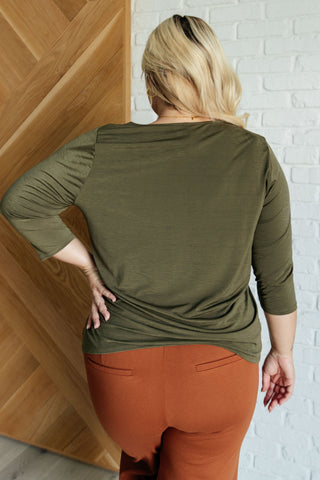 Signature Classic Round Neck Top in Olive