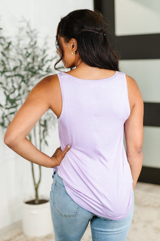 Simpler Times Basic V-Neck Tank in Lavender