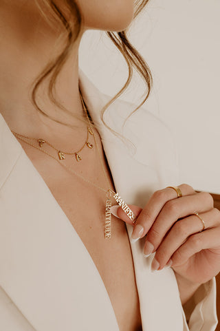 Custom Bristol Bubble Letter Name Necklace - Water Resistant