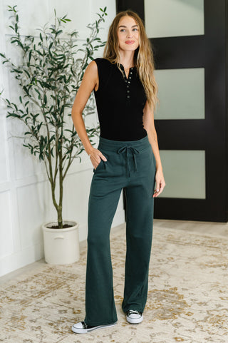 Slow Mornings High Waisted Sweats in Jungle Green