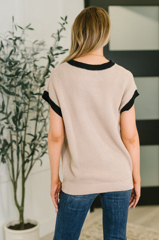 Sure Seems Sweet Contrast Trim Sleeveless Sweater