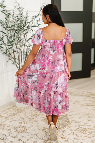 Sweetheart Club Square Neck Floral Dress