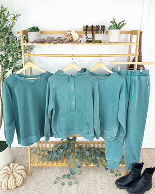 Vintage Wash Joggers - Teal