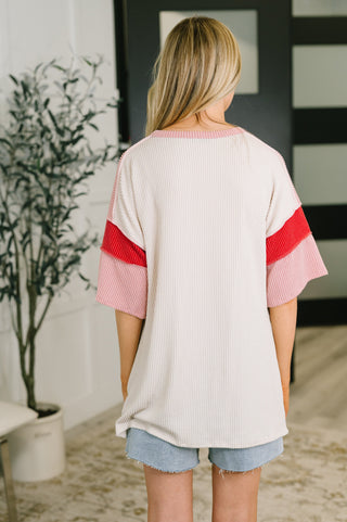 This I Know Henley Contrast Top