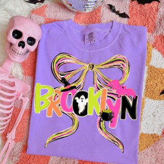 Personalized Halloween Bow Graphic Tee | Tees by SLB