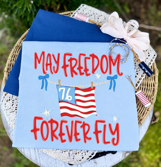 Coquette May Freedom Forever Fly Graphic Tee - Front Only 🇺🇸✨