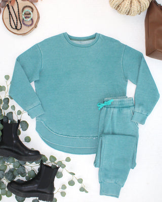 Vintage Wash Joggers - Teal