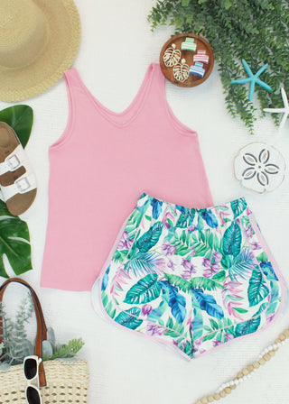 Dolphin Shorts - Tropical Leaf