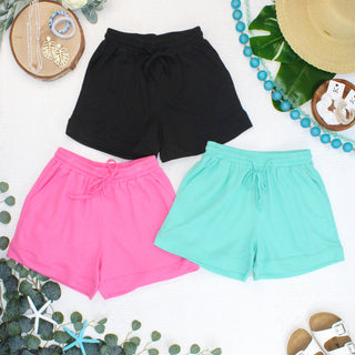 Weslie Waffle Shorts - Black