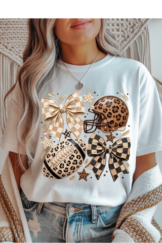 Leopard Checkered Football Graphic Tee