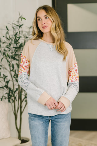 Wondering Aloud Patchwork Long Sleeve Top