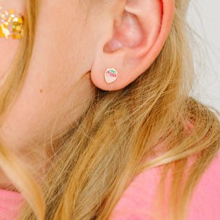 Chocolate Dipped Strawberry Flat Back Earrings