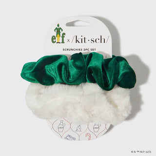 Elf x kitsch Scrunchies 2pc - White & Green