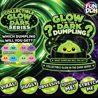 Fun Doh Glow In Dark Mystery Dumpling Squishy Black Basket