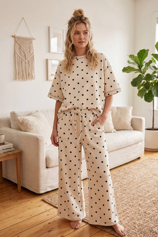 Heavy Scuba Polka Dot Short Sleeve Set
