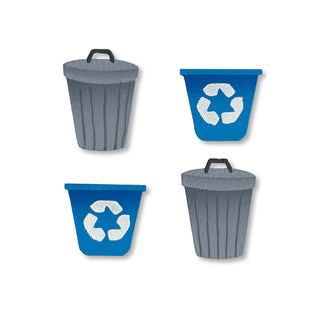 Trash & Recycling Magnets Set of 4