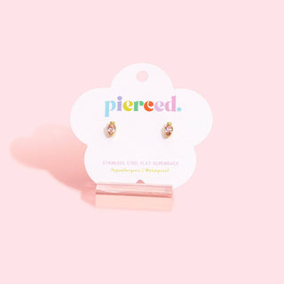 Pink Holiday Lights Flatback Earrings