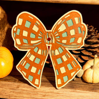 Checkered Fall Bow Freshie