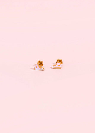 Pink Sneaker Flat Back Earring
