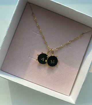 Harper Initial Charm in Gold with CZ Crystals