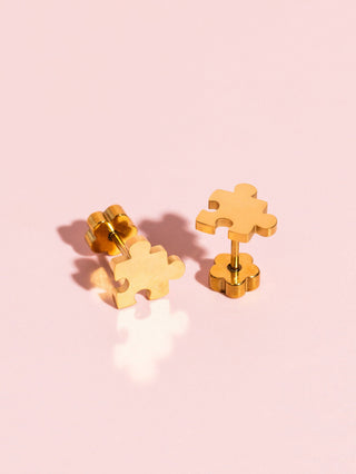 Puzzle Piece Flat Back Earring