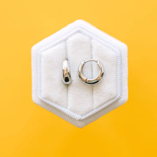 Silver Small Teardrop Huggies