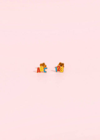 ABC & 123 Flat Back Earring