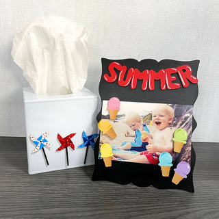 Patriotic Pinwheel Magnets S/3