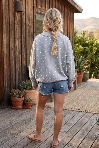 Oversized Polka Dot Scuba Pullover