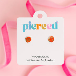 Rose Flat Back Earring