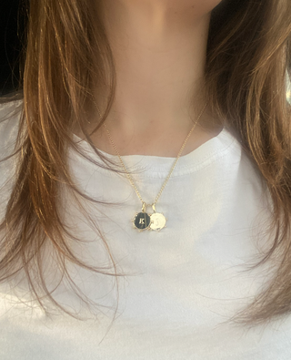 Harper Initial Charm in Gold with CZ Crystals