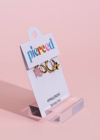 Pink Star Huggie