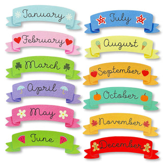 Calendar Month Magnets Set of 12