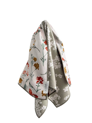 Mallory: Reversible Hand Towel: Cream/Sage / Hand Towel
