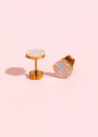Disco Ball Flat Back Earrings